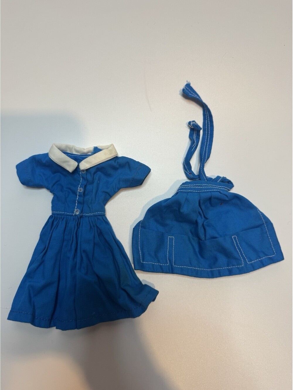 Vintage Barbie Fashion Doll Blue Dress And Apron